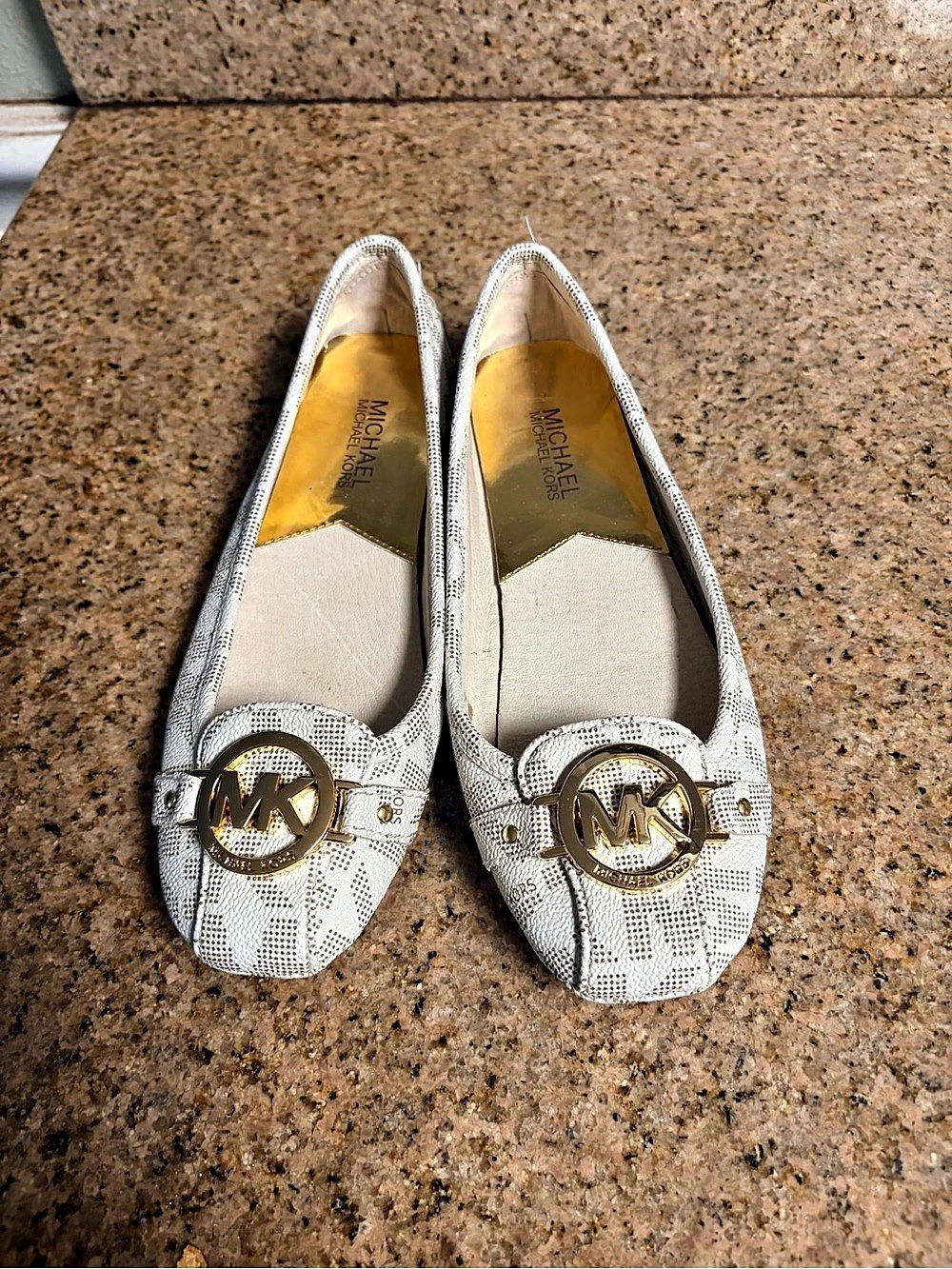 Michael Kors Fulton Signature Logo Moccasin Logo Flats in White